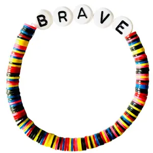Brave Vulcanite Word Bracelet