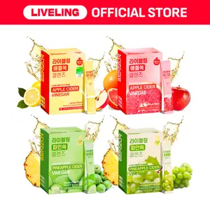[Fullight Official] Liveling Apple Cider Vinegar Drink Stick, Daily Wellness Stick, Sugar-Free, Low-Calories, Portable On-The-Go Packets (30 sticks), Lemon Grapefruit Korean-plum ShineMuscat outdoorfun
