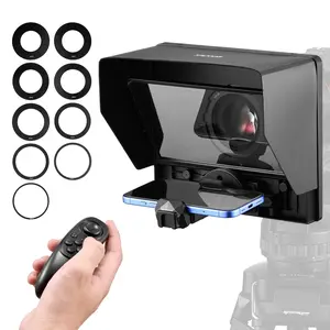 【Father's Day gift】VEVOR Teleprompter, 10" Aluminum Alloy, Desktop Prompter with Adjustable Spectroscope, Remote Control, for YouTube, Twitch, Zoom, Supports DSLR/Webcam/Smartphone, for Video Recording/Live Streaming
