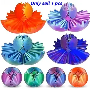 3D Printed Relaxing Gear Ball, Vibrant Rainbow Gradient, Durable Plastic, Home and Office Decor, Party Gift, Birthday Present, Christmas Gift, Decoration