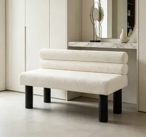 Upholstered Multi-Use Bench with Rubber Wood Legs - 300 lbs Weight Capacity, Ideal for Dining Room, Bedroom