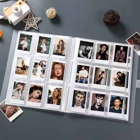 Transparent Clear Plastic Mini Album with 288 Slots, Square K-Pop Themed Memory Book for Instax and Snap Cameras with Versatile Compatibility, Essential Home Decor Item, for Scrapbook Photo Album, Photo Organizer, Scrapbook Albums