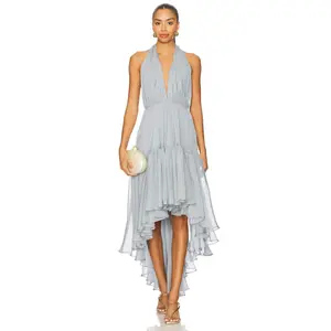 Bardot x REVOLVE Leona High Low Ruffle Dress in Cornflower