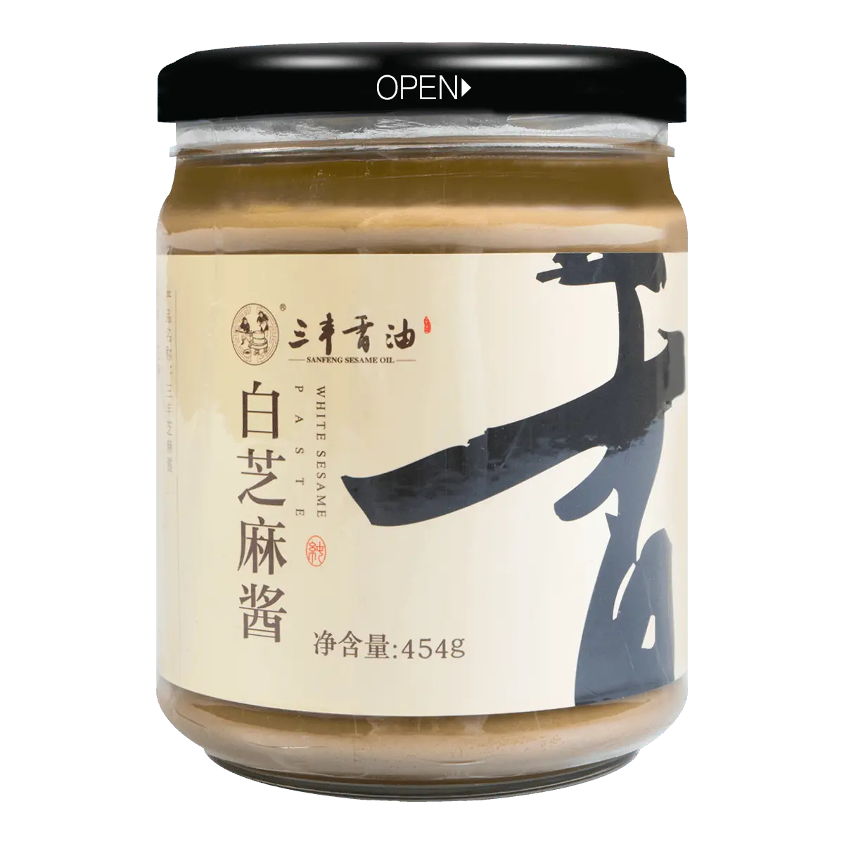 SANFENG White Sesame Paste 454g - Pure & Rich Flavor, Authentic Asian Ingredient for Cooking & Dipping