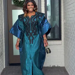 Aliyah Luxe Dress - Statement Piece Rich & Unique Teal Blue Embroidered Kaftan Style