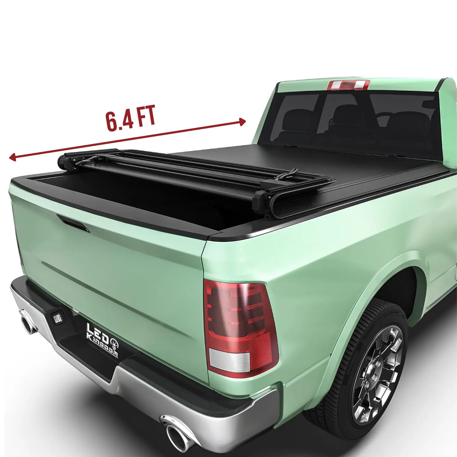 [Fits Ram 1500(Classic & New) 2002-2026 & Ram 2500 3500 2003-2026] 6.4 Ft Bed, Soft Quad-Fold Truck Bed Tonneau Cover
