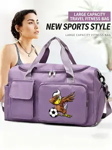 Football Eagle Pattern Multifunctional Handbag, Large Capacity Lightweight Crossbody Bag with Independent Shoe Compartment. Stylish & Durable Strap, Ideal for Sports, Fitness, Travel & Daily Use, Perfect Festival Gift