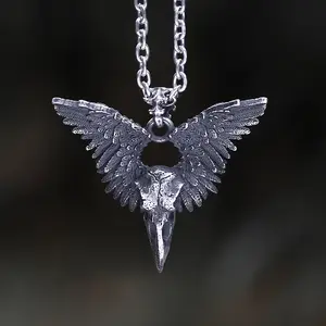 GTHIC Crow Witcher Stainless Steel Pendant for Wedding Engagement Birthday Gift Durability