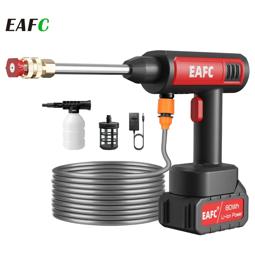 Cordless 60Bar Electric High Pressure Car Wash Gun Washer Supplies Foam Generator Spray Cleaner Car Wash Cleaning Machine