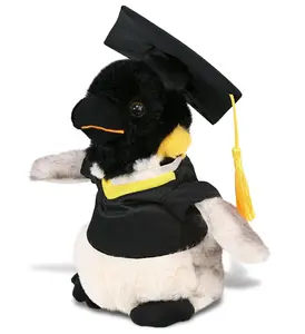 DOLLIBU Polyester Graduation Emperor Penguin Stuffed Toy, 7-Inch Super Soft Plush Doll