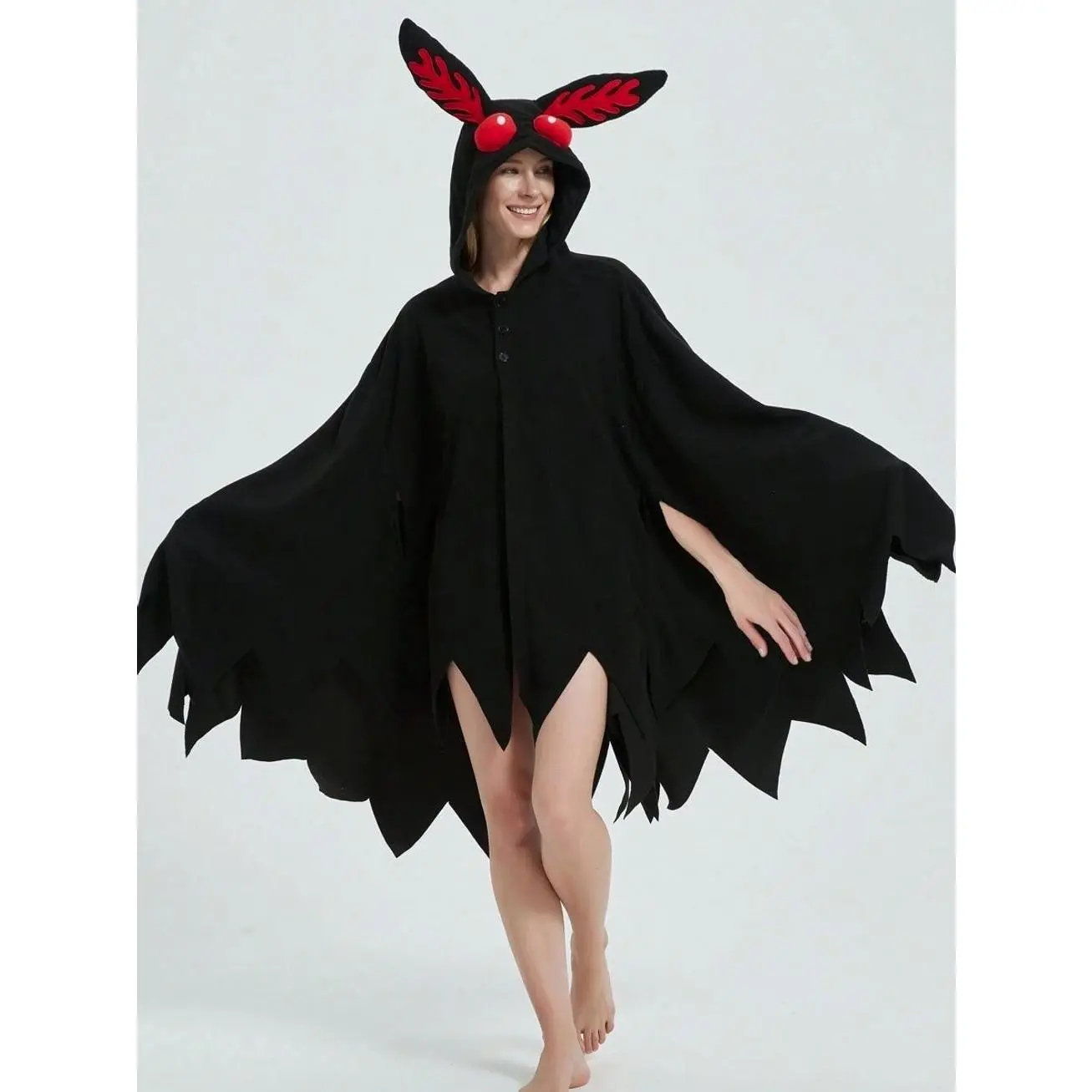 Men and Women, Party Wear Cosplay Cape, Hooded Bat Wing Cloak, Fantasy Gothic Costume Outfit