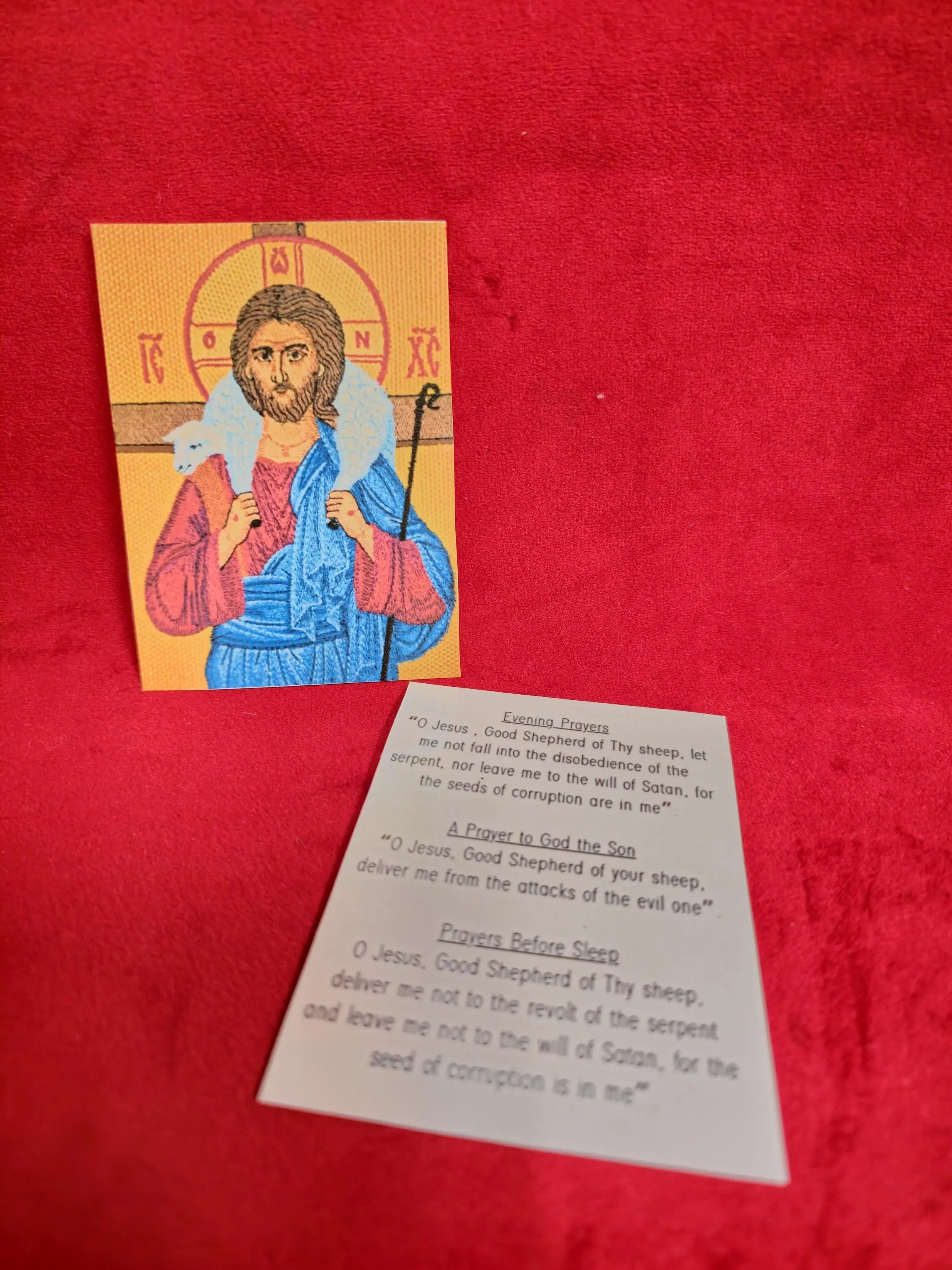 The Good Shepherd Laminated Orthodox Prayer Card – 2.75 x 3.75 inches