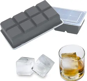 Large Ice Cube Trays 2 Pack,Big Ice Cube Molds with Removable ,Easy Release and Stackable  Ice Cube Tray,Make 16 Big Square Ice Cubes for ,