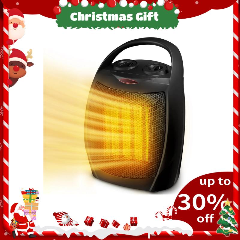 R.W.FLAME Small Space Heater for Indoor Use, Electric Ceramic Space Heater, Portable Heaters Fan for Office and Bedroom with Adjustable Thermostat ETL Listed,1500W