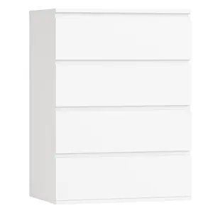 FOTOSOK 4 Drawer Dresser, White Dresser for Bedroom, Small Dresser Chest of Drawers, White Storage Cabinet with 4 Drawers