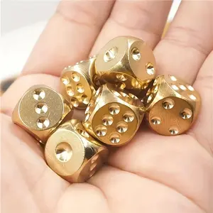 A Set of Handcrafted Solid Brass Dice | Essential for Bar Games | Polished and Durable | Creative Gift | Suitable for Action Games | Table Game Accessories