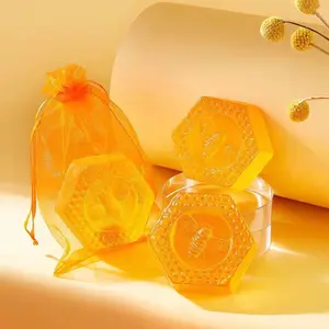 Hexagonal Honey Soap - Nourishing Honey Extract, Moisturizing, Gentle and Cleansing, Natural Handmade Soap Suitable for All Skin Types