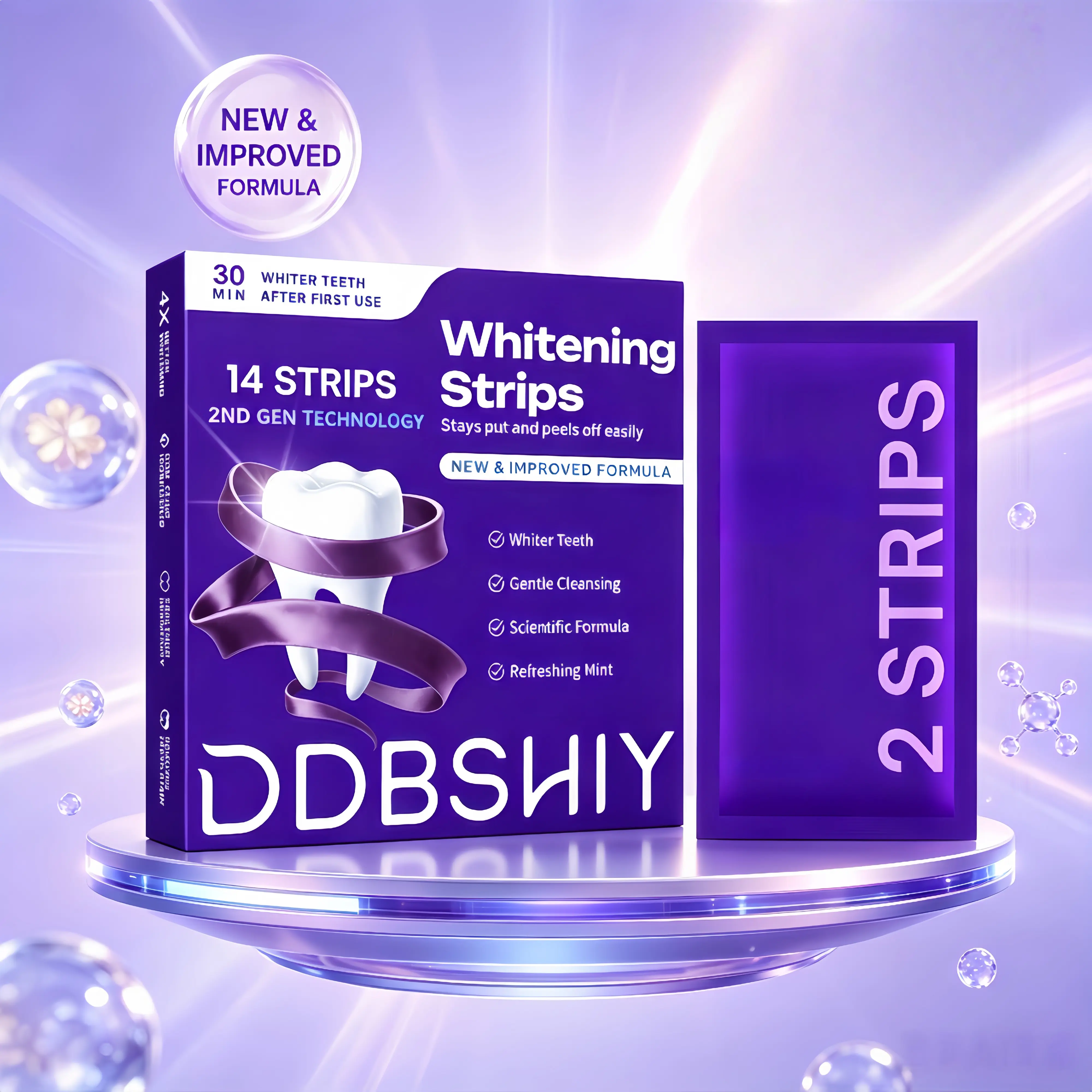 Oral Care Strips Suitable for Sensitive Teeth, 14-Day Daily Oral Set with Comfort Non-Slip Formula, Fresh Mint Flavor, 28 Strips, Teeth Cleaning Kit,, Teeth Whitening, Work