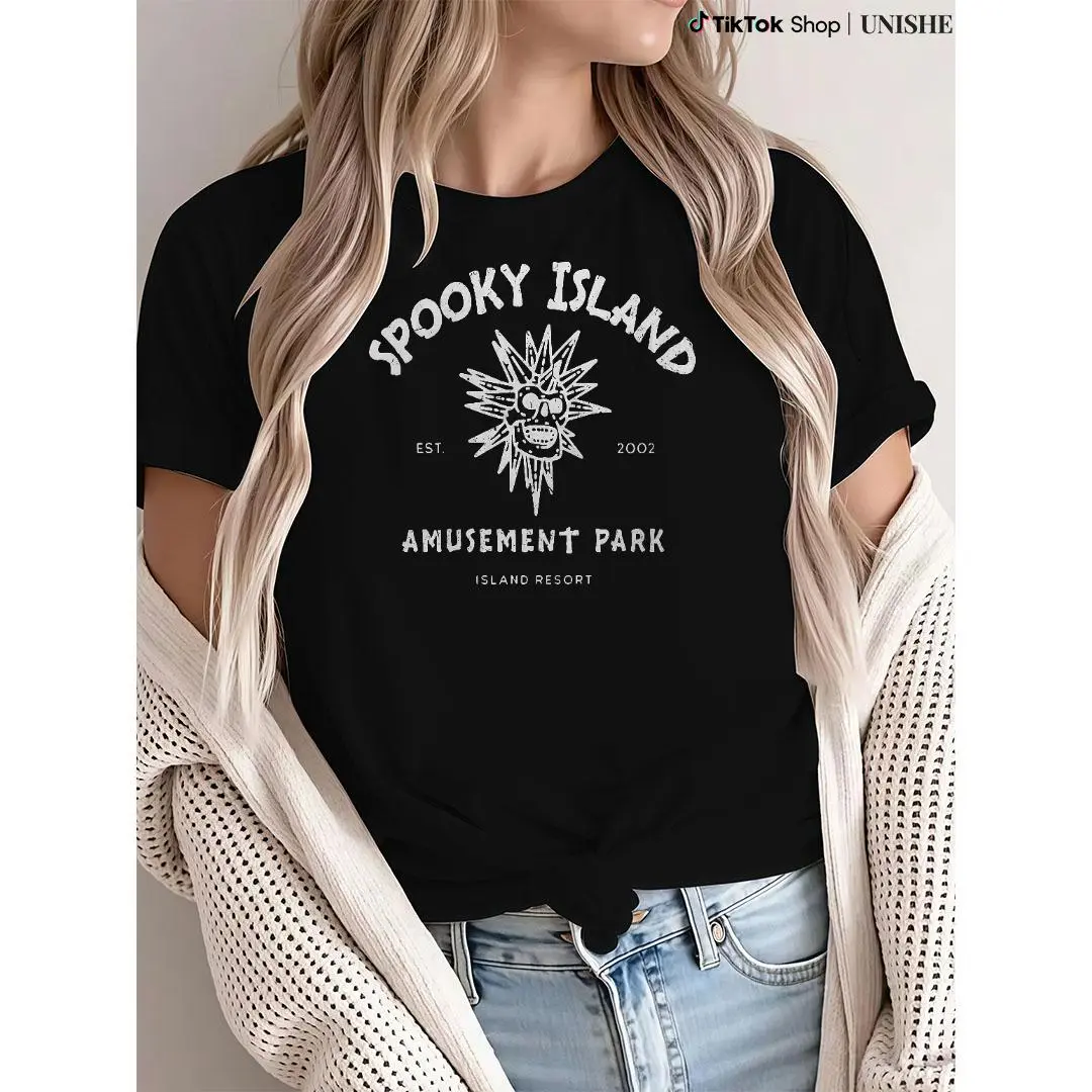 Spooky Island shirt, Disco Skull, Halloween Nostalgia, Baggy T Shirt, Skull Emblem, Spooky Disco Shirt, Ghost Town, Spooky Island Shirt