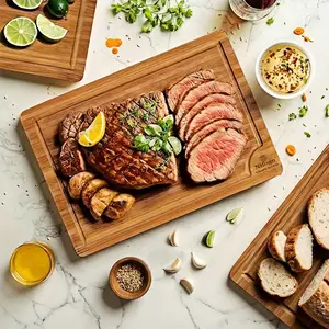 Kitchen chopping board 5-Piece Bamboo Cutting Board Set with Holder - Food-Grade Charcuterie & Chopping Boards for Meat, Vegetables, Fruits - Durable, Eco-Friendly, 3 Sizes for Kitchen Use
