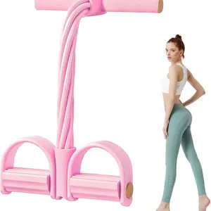 Pink Foot Pedal Resistance Band | No Gym Needed, Full Body Workout At Home, Tones Abs & Legs Fast!