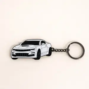 Chevrolet Camaro One Sided Metal Keychain - Durable Car Keychain