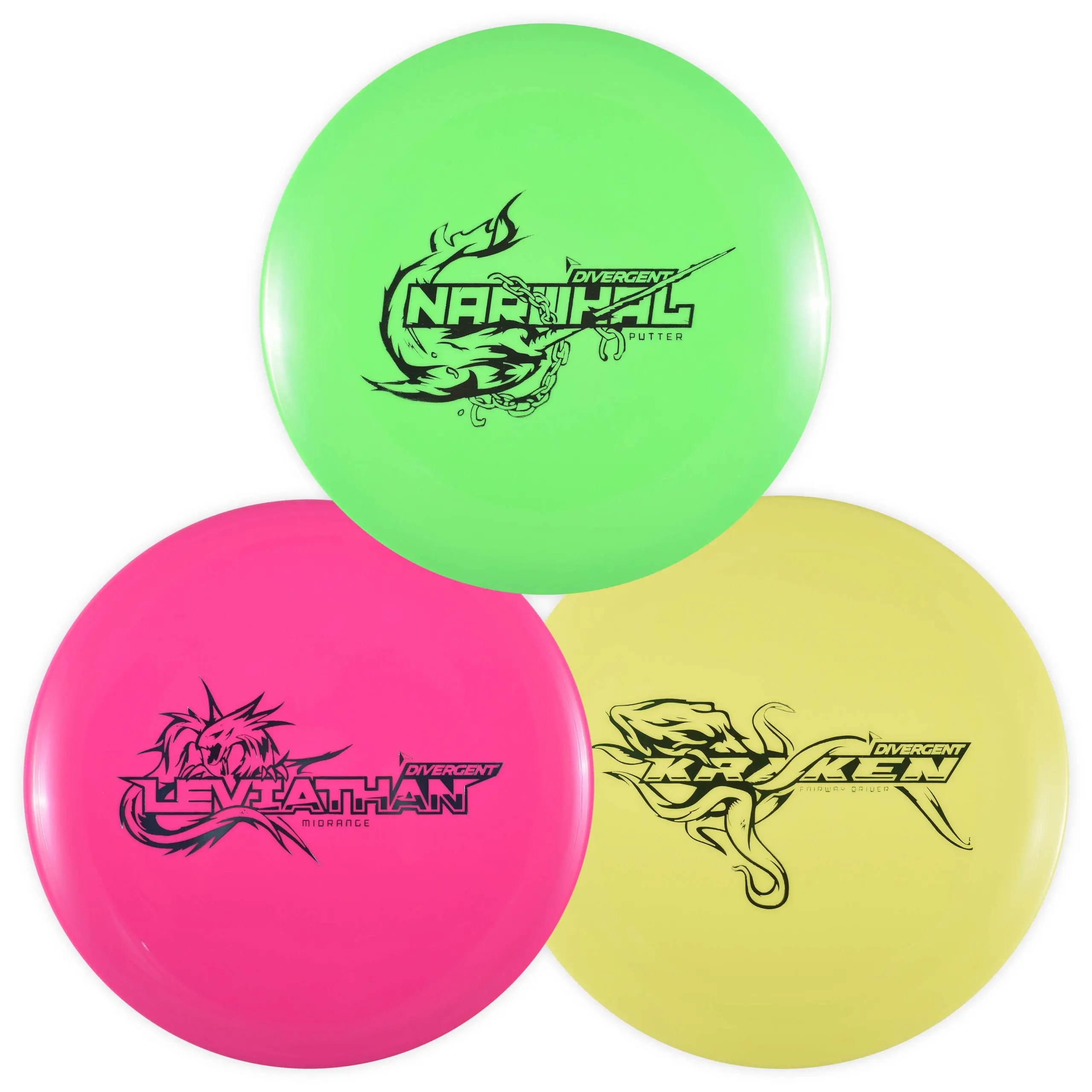 Divergent Discs 3-Disc Beginner Disc Golf Starter Set, 3 Disc Set