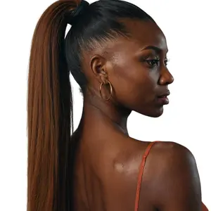 Auburn Ponytail Extension: Vibrant 100% Human Hair Style