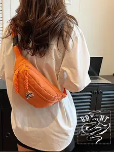 Trendy and unique black cobra pattern design mobile phone waist bag/crossbody bag, multi-functional outdoor waist bag.