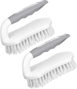 Heavy-Duty Scrub Brush Set with Stiff Bristles – 2 Pack Deep Cleaning Brushes for Shower, Bathroom, Kitchen, Carpet & Tub Scrubbing