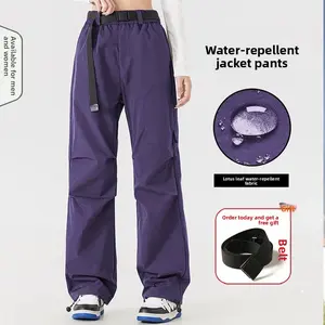 Mountain pants women's autumn and winter overalls men's outdoor waterproof mountaineering paratrooper moving pants small trousers High Waisted Scrunch Butt Leggings Lightweight High-Waisted Shaping