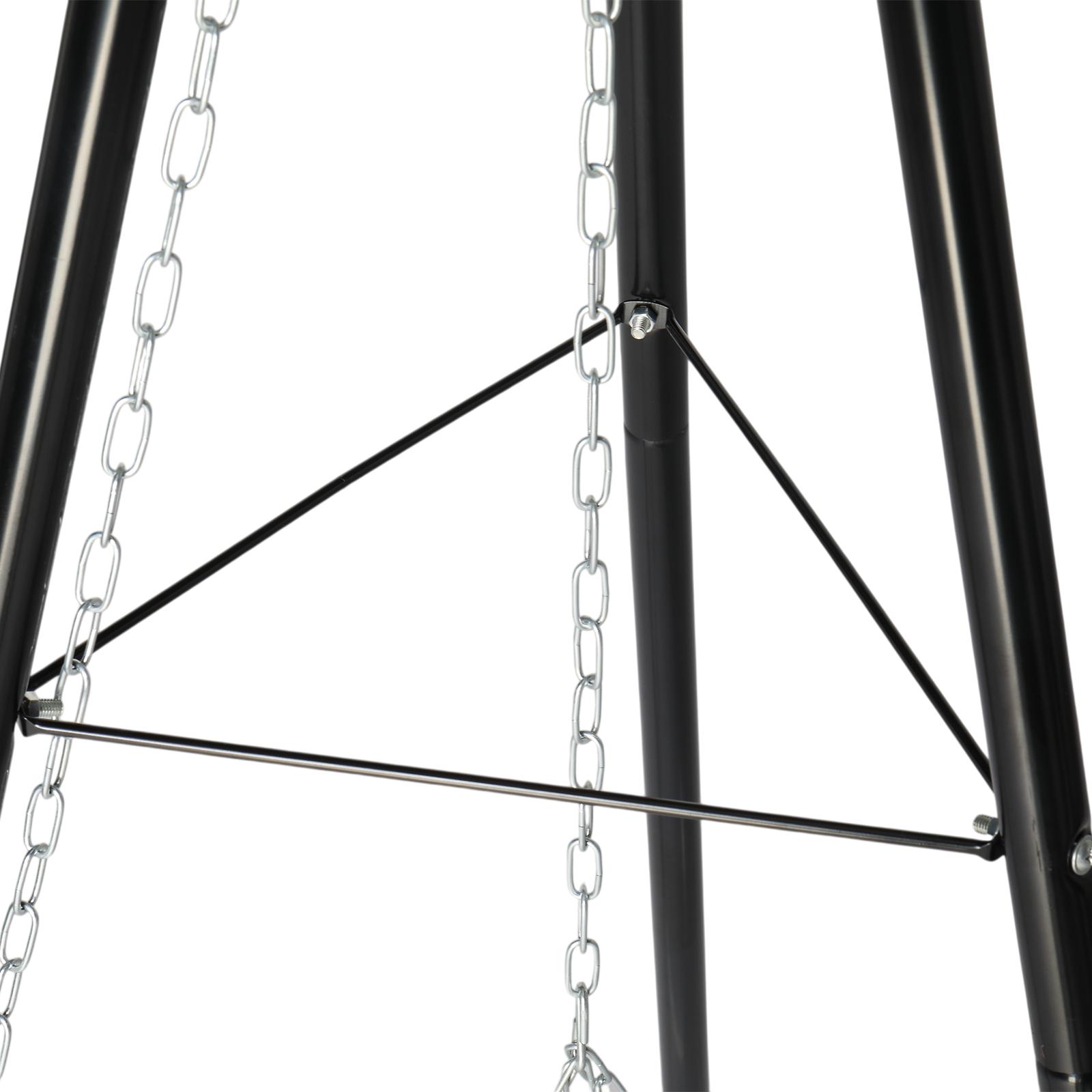 Campfire Tripod Grill, Adjustable Height BBQ Grill Grate with Fire Bowl for Outdoor Camping BBQ, Black