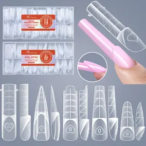 150pcs Boxed Nail Extension Forms, Transparent Crystal UV Gel, French Nail Molds, Professional Manicure Supplies, Salon Quality Tools