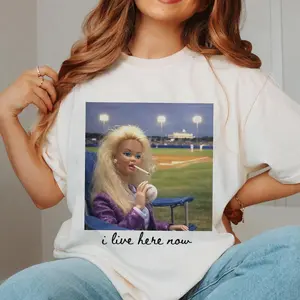 Retro I Live Here Now Shirt, Doll Funny Ballfield Dark Shirt, Baseball Barbie Tshirt