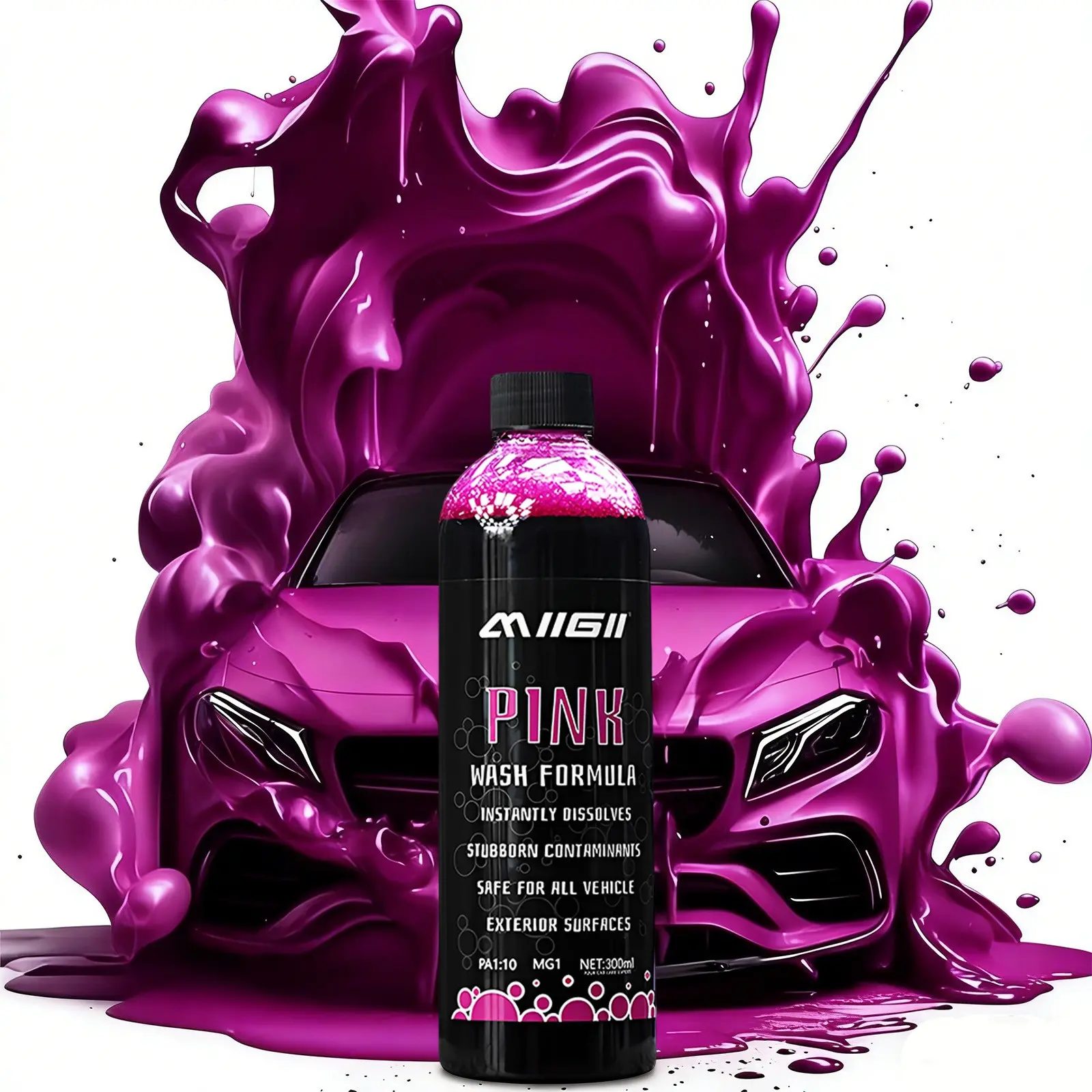 High Foam Car Wash Shampoo, pH Balanced Paint Safe Car Cleaning Soap, Concentrated Auto Wash Formula, 4 Sizes Available (150ml/300ml/500ml/1L), Ideal for All Vehicle Exterior Cleaning, Car Cleaning Supplies, Car Cleaning Agent, Car Care Products