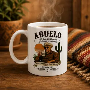 Abuelo Coffee Mug | Funny Mexican Grandpa Mug | Hispanic Abuelo Gift | El Jefe La Leyenda Mug | Cafecito Mug