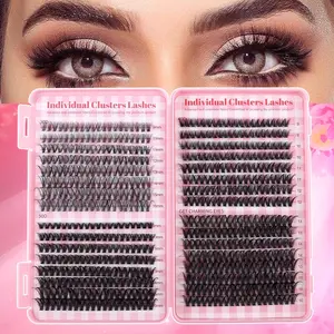 Individual False Eyelashes Kit, 640pcs/set Mixed Length Eyelash Extensions, Self Grafting Curl Eyelashes, Eye Makeup Enhancement False Eyelashes for Women