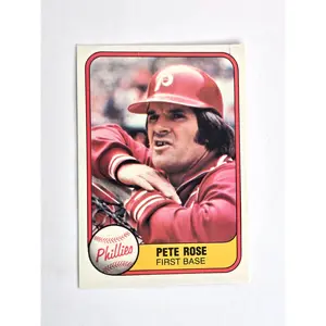 Pete Rose Baseball Card 1981 Fleer No. 1