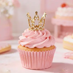 Mini Metal Crown Cake Toppers, Princess Crown Cupcake Decorations & Headwear, Suitable For Women, Royal Theme Party Supplies, Applicable For Wedding, Bridal Shower, Birthday Gift, Valentine's Day, Holiday, Bouquet Decor, Ornaments