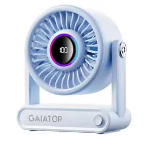6000mAh| 5-Speed] GAIATOP Personal Desk Fan with Phone Charging, Portable Cooling Fan with Mood Light for Bedroom, Travel Must-Have