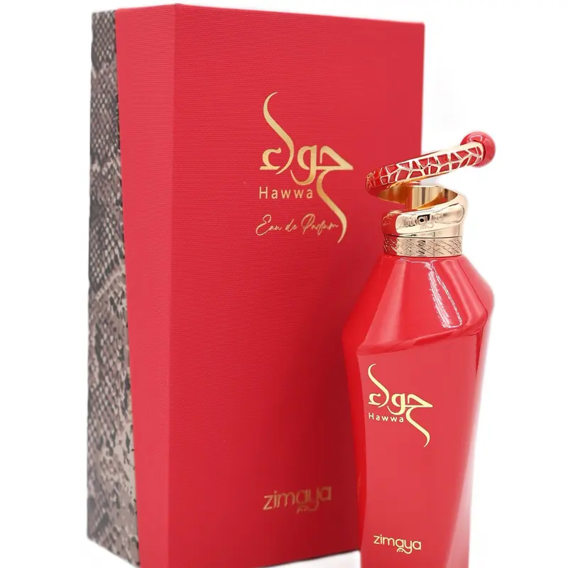 Women's Zimaya Hawwa Red Eau de Parfum (EDP) Spray - 3.4 fl oz, EDP Gourmand Fragrance, Strawberry Burst, Spicy Notes, Citrus Grapefruit, Grapefruit Lift, Peachy Floral, Musky Finish, Warm Vanilla Base, Long-Lasting Scent for Adults