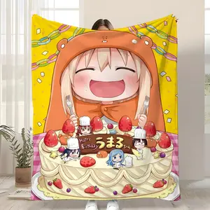 Anime Himouto! Umaru-chan Throw Beat the AC Chill Lightweight Coral Fleece Throw Blanket Breathable Anti-Static Machine Washable Perfect for Sofa Bed Office Nap Travel Living Room Bedroom Dorm Hotel Decor All Gift