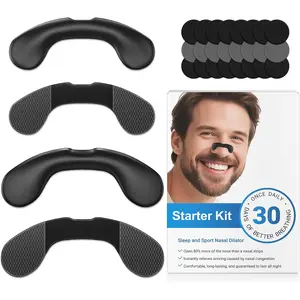 Nasal Strips for Snoring Extra Strength Snoring Solution Nose Strips Improve Breathing and Sleep Quality 30 Count Black Starter Kit