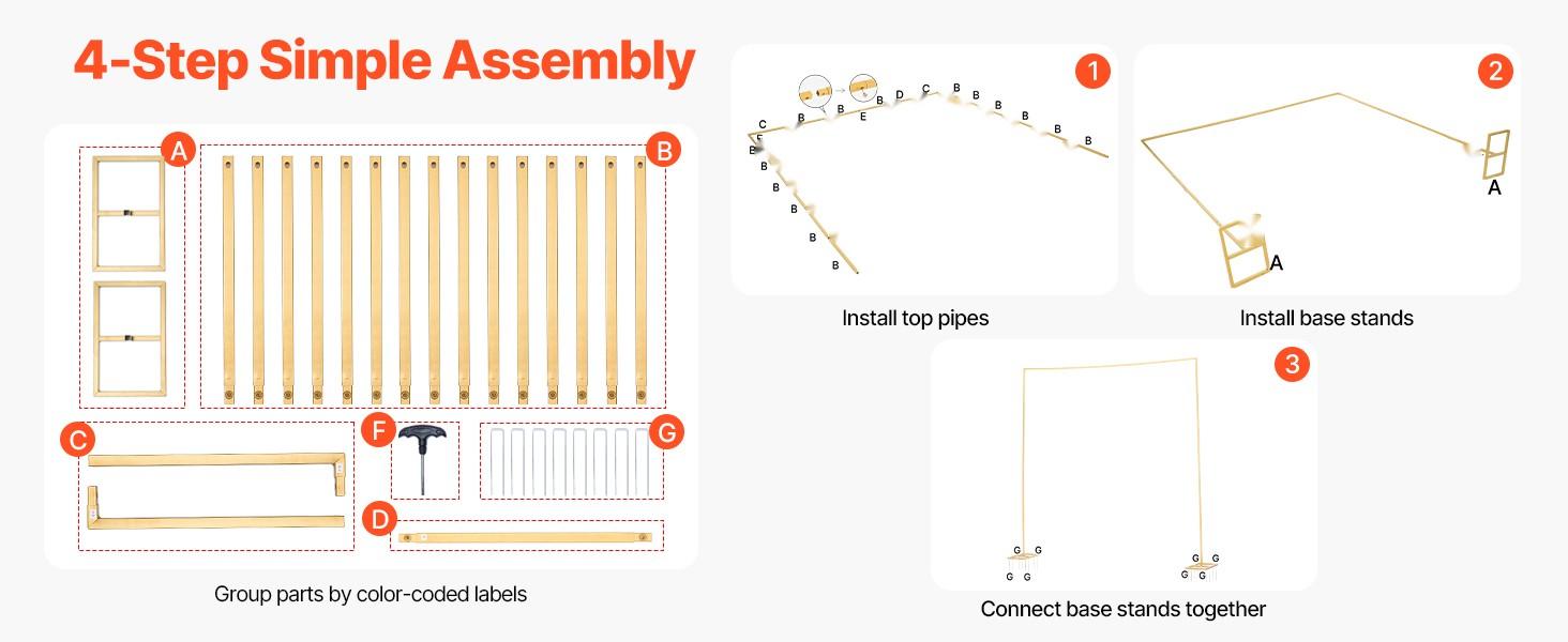 Arch Backdrop Stand 8 X 8 Ft, Sturdy Metal Square Arch Frame With Easy Assembly, Versatile Indoor Outdoor Backdrop Support For Wedding Decor, Birthday Party, Graduation, Holiday Celebration, Ceremony And Stage Decoration