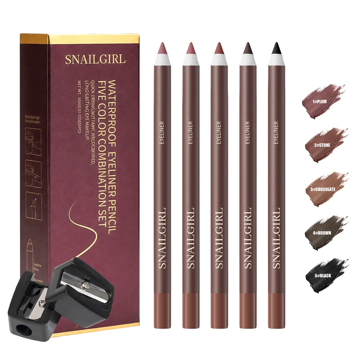 5PCS Smooth Glide Eyeliner Pencil Set – Waterproof and Smudge-Resistant Eye Liners with Creamy Texture, Long-Lasting Eye Makeup for Everyday Wear, Date Night and Party Looks.