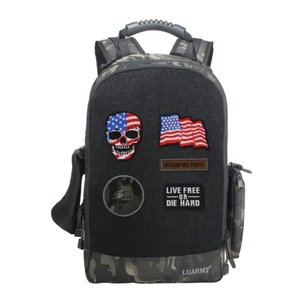 Velcro Backpack Military Tactical Backpack,with Five Velcro Patches,Including 1 US Flags for Outdoor