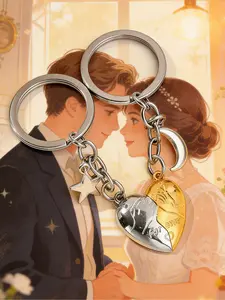 Magnetic Heart Keychain - Forever Love Star and Moon Keychain Perfect Gift for couples and family