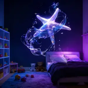 Creative Dreamy USB Projection Lamp, Aurora Projector Lamp, Portable Clear Image Quality LED Atmosphere Decor Night Light, Whale Butterfly Jellyfish Starfish Patterns, Birthday Gift