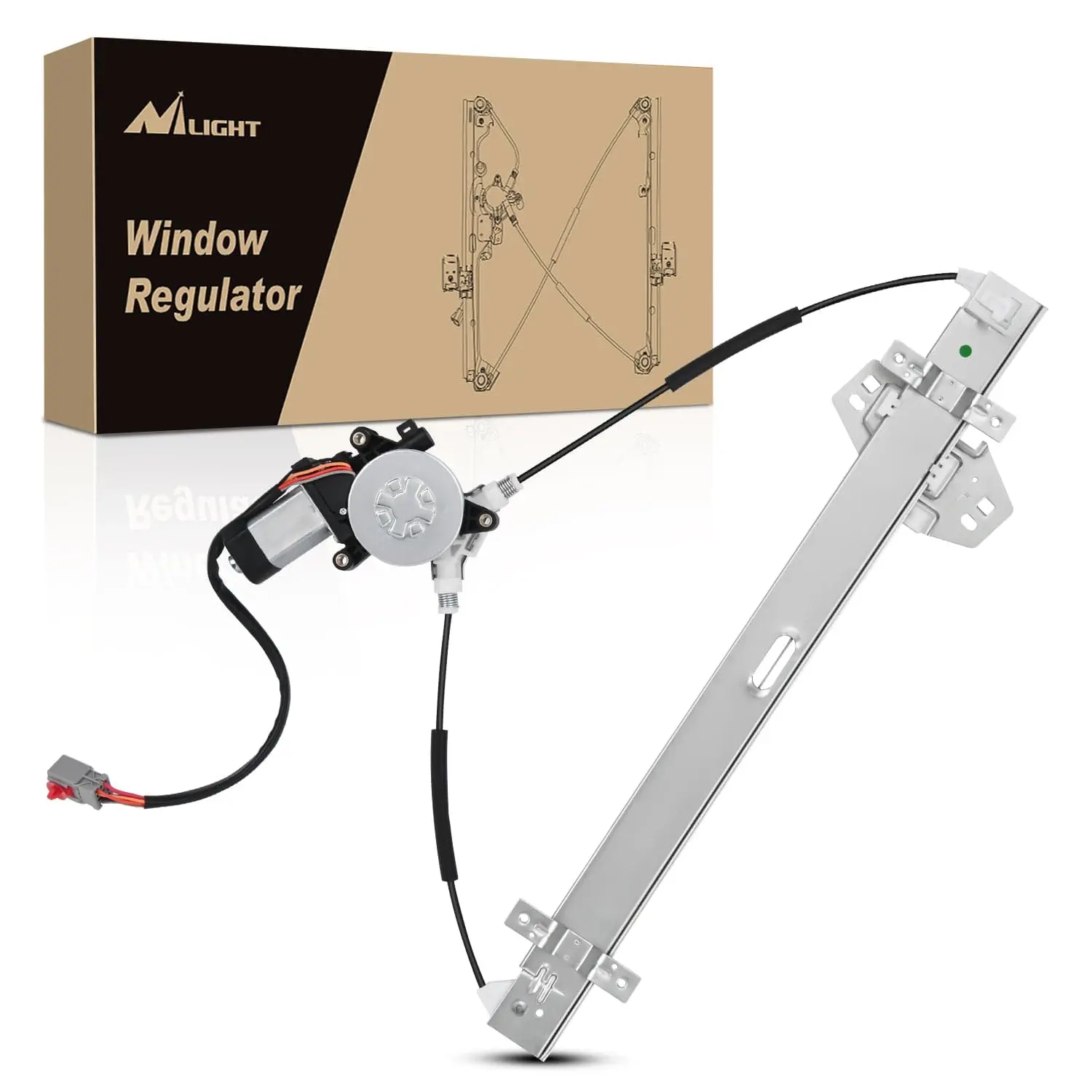 Nilight Front Driver Side Power Window Regulator with Motor Assembly Replacement for Honda Pilot 2003-2008 (Part 748-129) - Iron, Stainless Steel, Copper, Waterproof, Corrosion Resistant, Sturdy, Durable, Good Toughness, Plug-In Fit