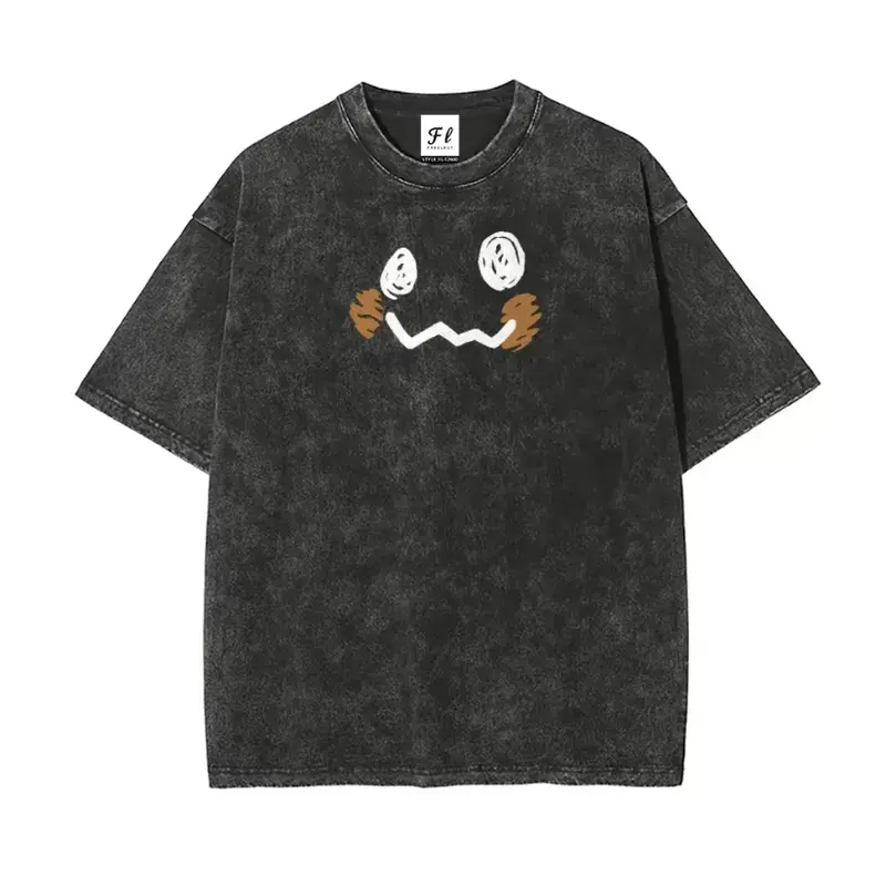 Oversized Vintage   Graphic T-Shirt - Round Neck, Short Sleeve, Stretch Washed Batik Cotton, Pre-Shrunk, Super Soft Unisex Streetwear Top